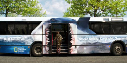 National Geographic Shark Documentary Ad On a Bus 1
