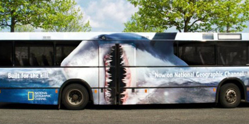 National Geographic Shark Documentary Ad On a Bus 2