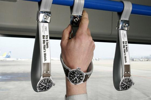 Wrist Watch Ad Using the Bus Handles