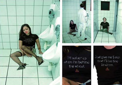 Another Don't Drink and Drive ad in a Club Bathroom