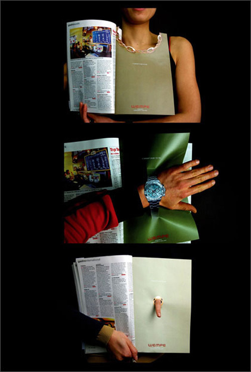 Watch, Ring and Necklace Ads inside a magazine